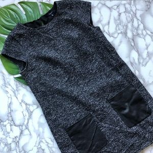 Madewell Wool and Leather Pocket Mini Shift Dress